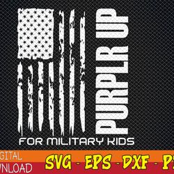 Purple Up Military Kids Military Child US Flag Svg, Eps, Png, Dxf, Digital Download