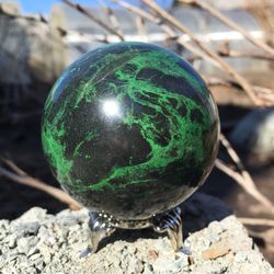 Uvarovite Ball 56 mm Uvarovite Garnet Stone Sphere Rare Mineral by UralMountansFinds