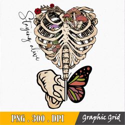 staying alive sublimation, retro boho hippie png design instant download