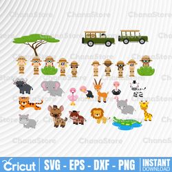 safari png printable, african safari tour, cute jungle animals, only png