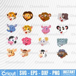 animal head clipart bear svg baby animals clipart tiger svg face svg animal faces clipart lion svg elephant svg