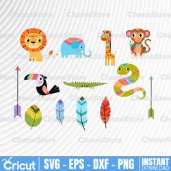 tribal safari animals png| cute african animals png printable clip art