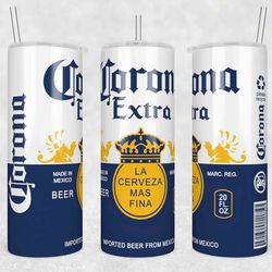 Corona Extra Beer Tumbler Wrap, 20oz Skinny Tumbler Straight, Corona Extra Beer Wrap Png, Corona Extra Beer Wrap Png