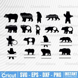 bear svg bundle svg, bear family clip art bundle, baby, sister, brother, jpg, png, svg cut files, instant download