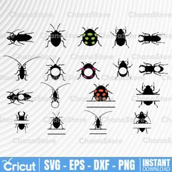 insect svg, insects bundle svg files for silhouette and cricut. insect clipart, bugs svg, dragonfly, ladybug, butterfly,
