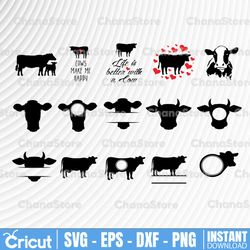 cow svg - animal svg - cow silhouette - svg cut files - cow bundle svg - cow clipart - cow cut file - cow vector