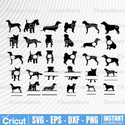 dog silhouette svg bundle | dog breed svg clipart shapes | dog breeds svg cut file dog png lab svg chihuahua svg