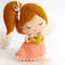 Felt Mother day toy gift - mama doll in the sundress with a baby in her hands, left side view