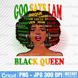 Black beautiful Woman God Say I am Sublimation Design PNG, June girl mother mom PNG File for shirt, Clipart