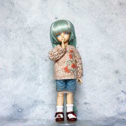 BJD clothes, Sweater beage for Teenie gem (soom), YOSD 26 cm doll clothes