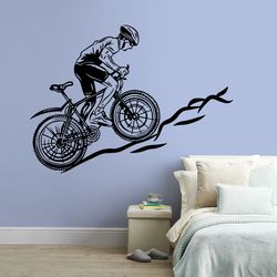 Mountain Bike Sticker, An Extreme Sport, Wall Sticker Vinyl Decal Mural Art Decor