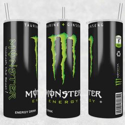 Monster Energy Tumbler Wrap, 20oz Skinny Tumbler Designs, Energy Drinks Wrap Png, Monster Energy Wrap