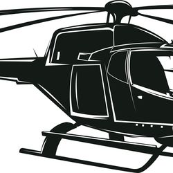 helicopter set vector silh black white vector outline or line art file for cnc laser cutting, wood, metal engraving, cri