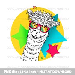 Funny Llama Png Sublimation design Art print