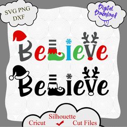 believe ornament svg, believe svg, christmas svg, santa svg, believe in magic svg, reindeer svg, elf svg, snowflake svg