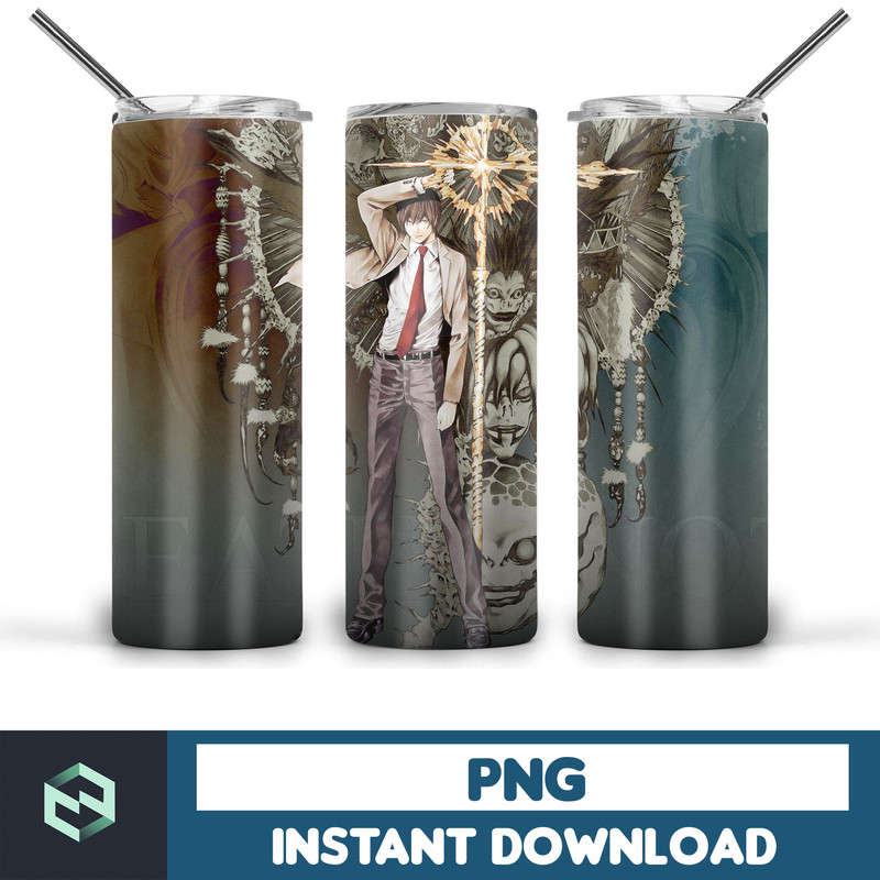 Death Note tumbler design, 20 oz skinny tumbler design, sublimation image, tumbler wrap, Death Note cup, Death Note sublimation, tumbler (1).jpg