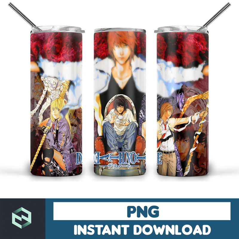 Death Note tumbler design, 20 oz skinny tumbler design, sublimation image, tumbler wrap, Death Note cup, Death Note sublimation, tumbler (3).jpg
