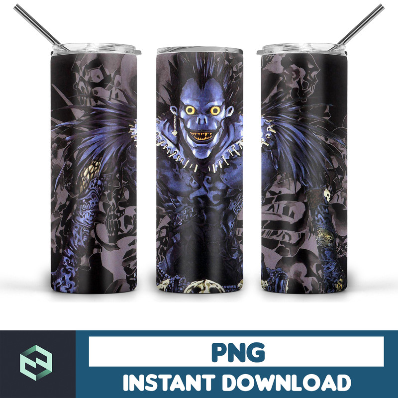 Death Note tumbler design, 20 oz skinny tumbler design, sublimation image, tumbler wrap, Death Note cup, Death Note sublimation, tumbler (5).jpg