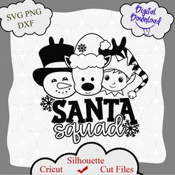 gift for kid svg, christmas svg, christmas squad svg, reindeer svg, elf svg, frosty svg, santa squad svg, svg shirt