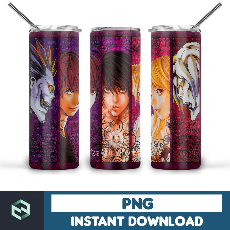 Death Note tumbler design, 20 oz skinny tumbler design, sublimation image, tumbler wrap, Death Note cup, Death Note sublimation, tumbler (16).jpg
