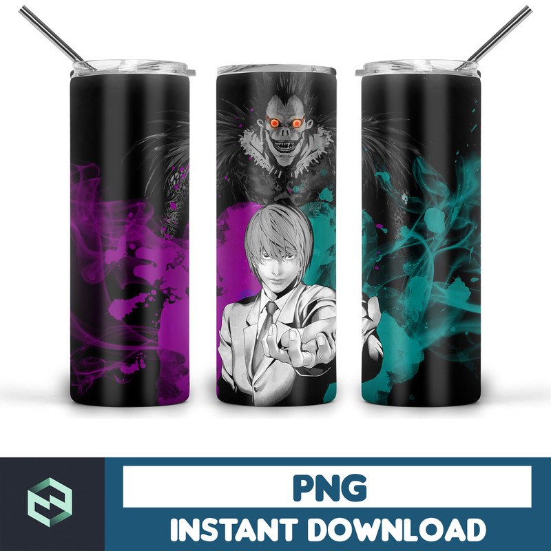 Death Note tumbler design, 20 oz skinny tumbler design, sublimation image, tumbler wrap, Death Note cup, Death Note sublimation, tumbler (22).jpg