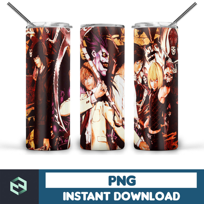Death Note tumbler design, 20 oz skinny tumbler design, sublimation image, tumbler wrap, Death Note cup, Death Note sublimation, tumbler (27).jpg