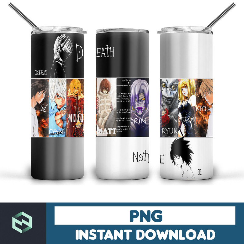 Death Note tumbler design, 20 oz skinny tumbler design, sublimation image, tumbler wrap, Death Note cup, Death Note sublimation, tumbler (36).jpg