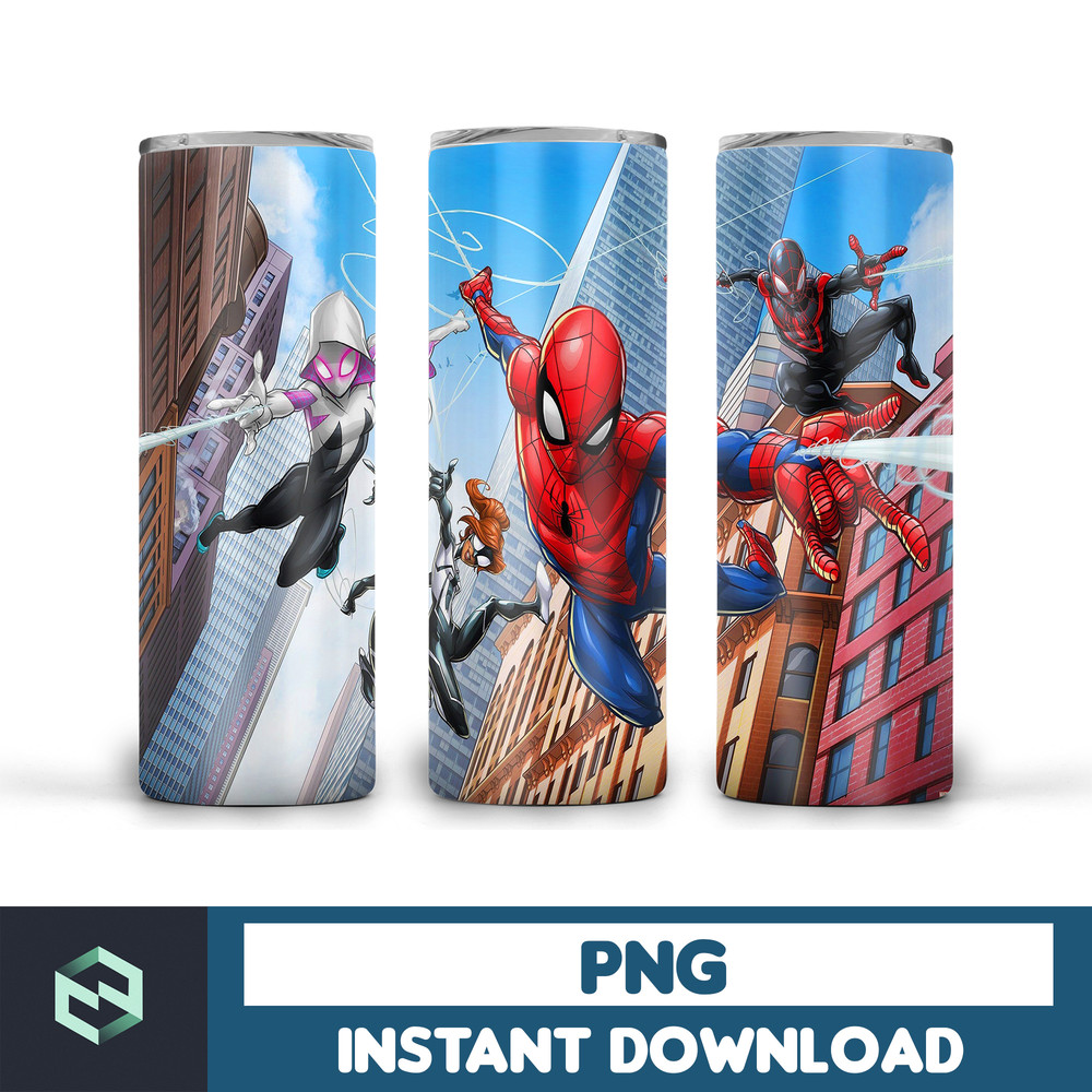 Spiderman tumbler design, 20 oz skinny tumbler design, sublimation image, tumbler wrap, Spiderman cup, Spiderman sublimation, tumbler design (5).jpg