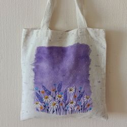 wildflowers custom bag hand-painted cotton bag