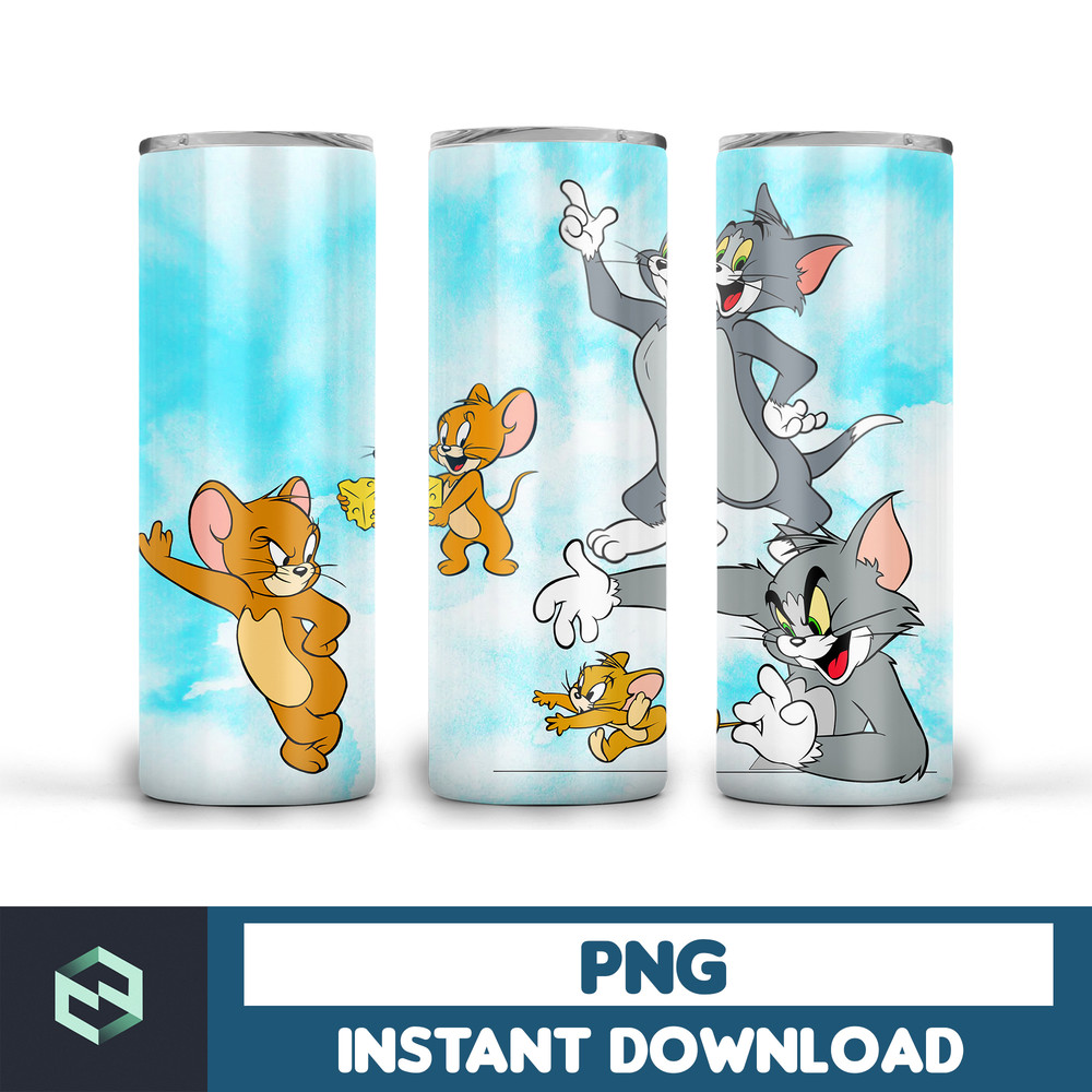 Tom and Jerry tumbler design, 20 oz skinny tumbler design, sublimation image, tumbler wrap, tom and jerry cup, tom and jerry sublimation (1).jpg