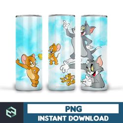 tom and jerry tumbler design, 20 oz skinny tumbler design, sublimation image, tumbler wrap, tom and jerry cup, tom and j