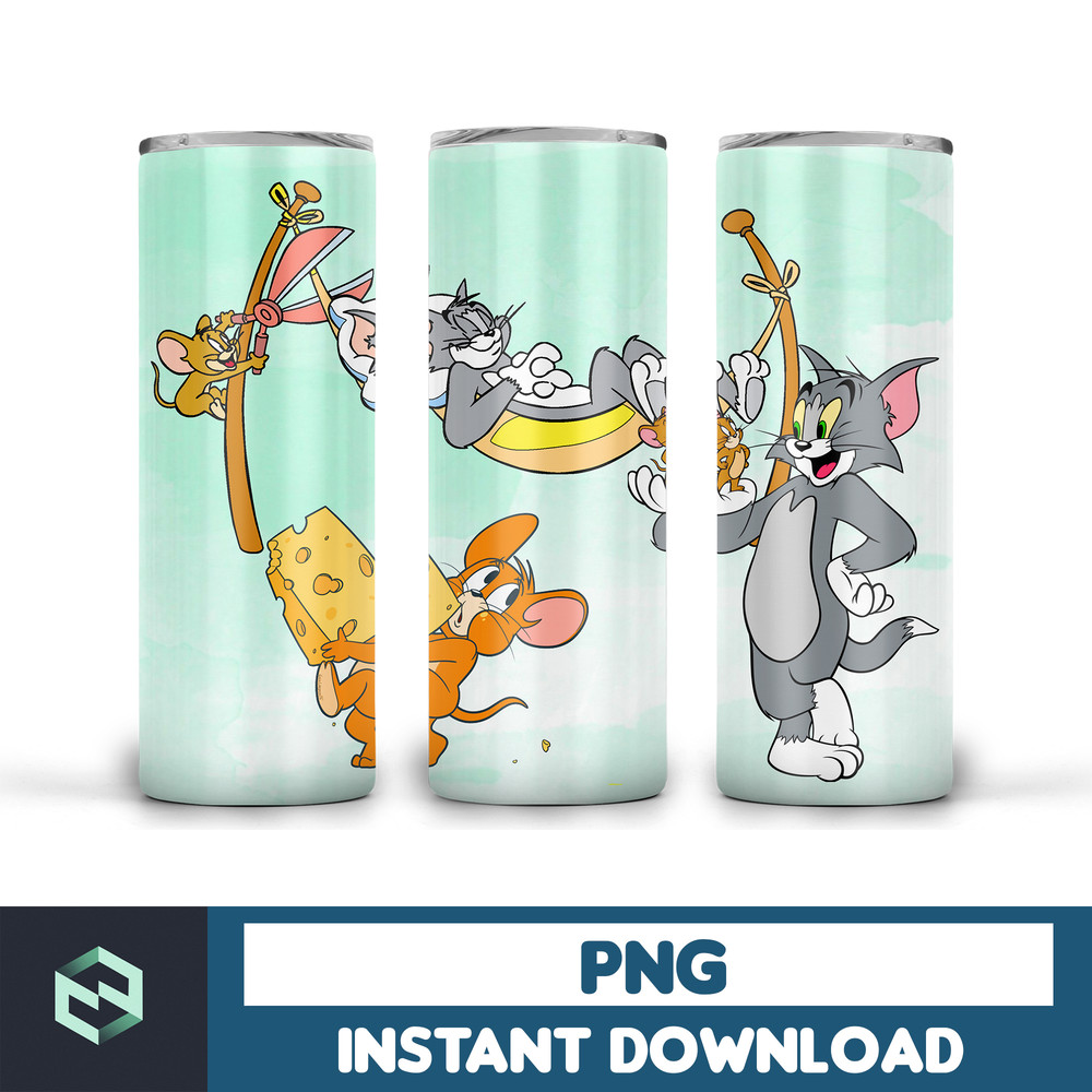 Tom and Jerry tumbler design, 20 oz skinny tumbler design, sublimation image, tumbler wrap, tom and jerry cup, tom and jerry sublimation (2).jpg