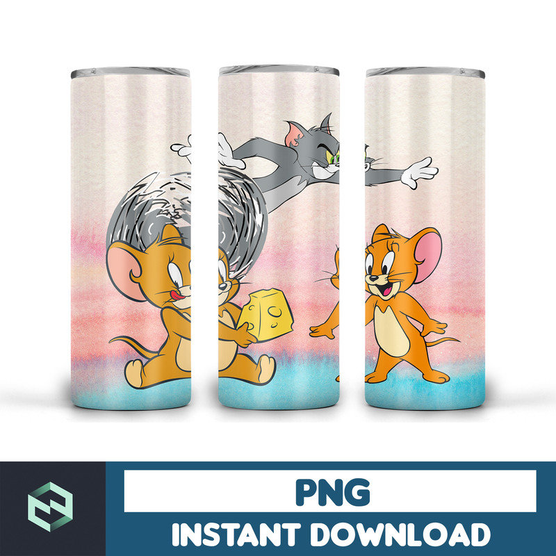 Tom and Jerry tumbler design, 20 oz skinny tumbler design, sublimation image, tumbler wrap, tom and jerry cup, tom and jerry sublimation (3).jpg