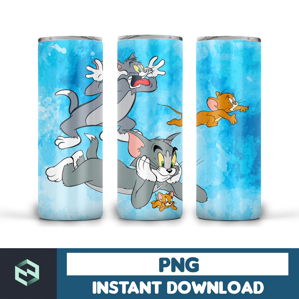 Tom and Jerry tumbler design, 20 oz skinny tumbler design, sublimation image, tumbler wrap, tom and jerry cup, tom and jerry sublimation (8).jpg