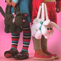 Cute Animal Purses, Crochet pattern, Six Cute Bags - Vintage pattern PDF Instant download
