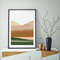 Three abstract posters with mountains in terracotta colors
