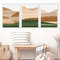 Three abstract posters with mountains in terracotta colors