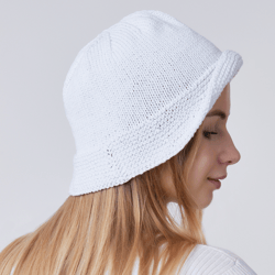 cotton bucket hat. white color