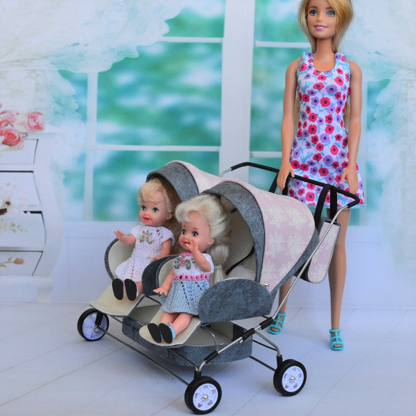 Baby- stroller -for- two- Barbie- dolls-3