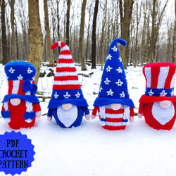 Patriotic gnomes USA, set 4 in 1