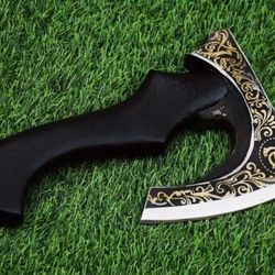 Slice with Viking Strength: Custom Handforged Carbon Steel Viking Axe Pizza Cutter - Best Gift for Him