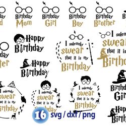 harry potter birthday svg, happy wizarding svg, magical celebration svg png
