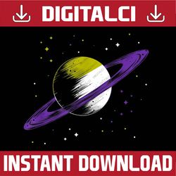 saturn non binary lgbt month png sublimation design