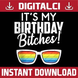 funny gay pride birthday gift | rainbow flag lgbt month png sublimation design