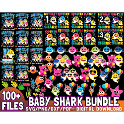 Baby Shark Bundle Svg, Baby Shark Svg, Baby Shark Themed, Baby Shark Party, Kids Svg, Baby Shark Birthday