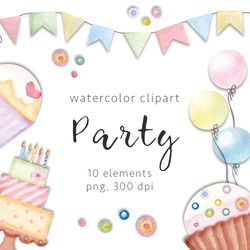 party clipart watercolor clipart, png