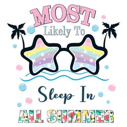 most likely to sleep in all summer svg, disney svg, coconut silhouette