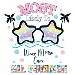 most likely to wear mouse ears all summer svg, disney svg
