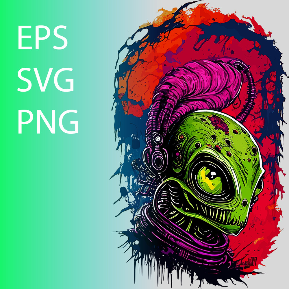 Invasion Alien Horror T-Shirt Design template.png