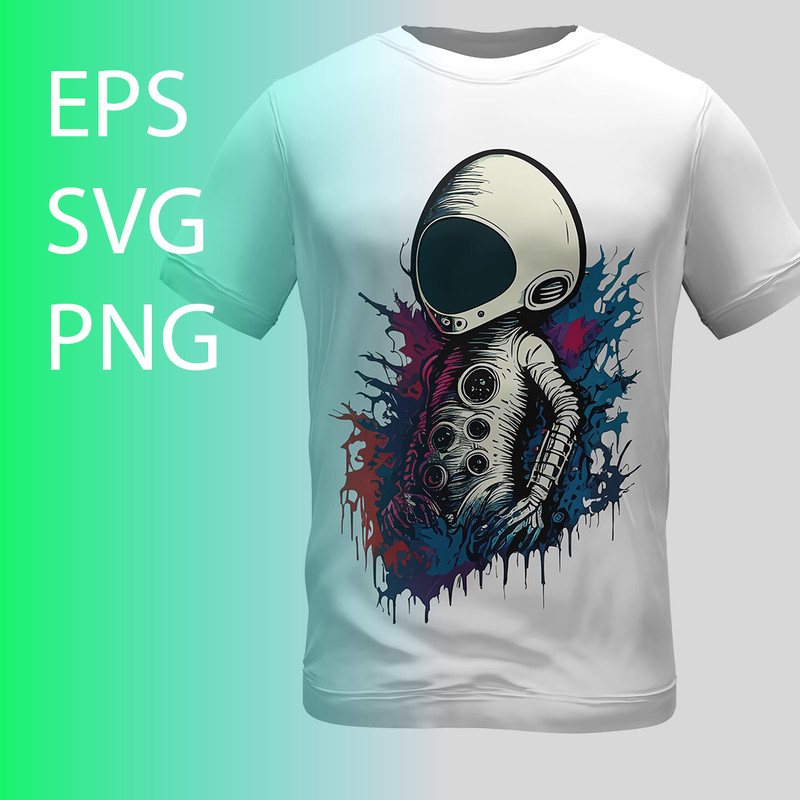 Extraterrestrial Terror Alien Horror T-Shirt Design template mockup.png